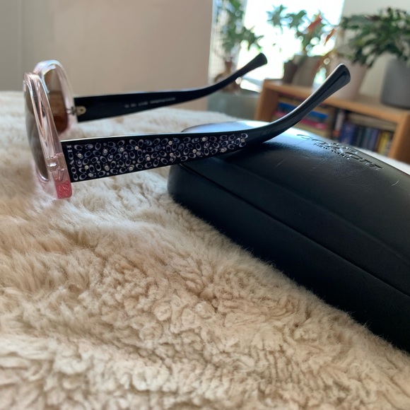 Coach Cateye clear frames rhinestones sunglasses - Picture 5 of 14